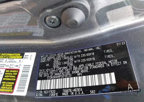 2023 Toyota Highlander Le z USA, uszkodzony, nr VIN 5TDKDRAH8PS019733